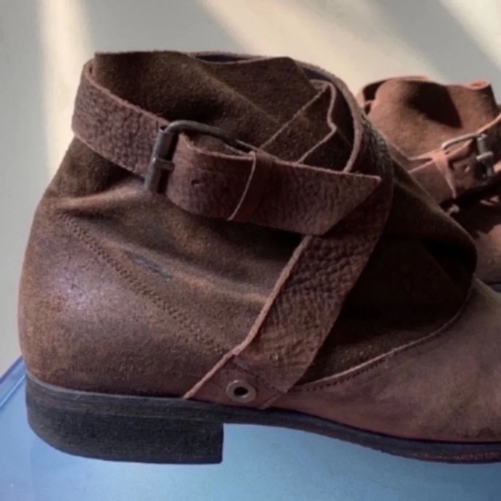 Rare Denmark 🇩🇰 Royal Republiq Distressed Ankle Buckle Boots - Picture 6 of 16